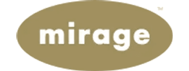 A partial view of a logo with the letters 'mirag'.