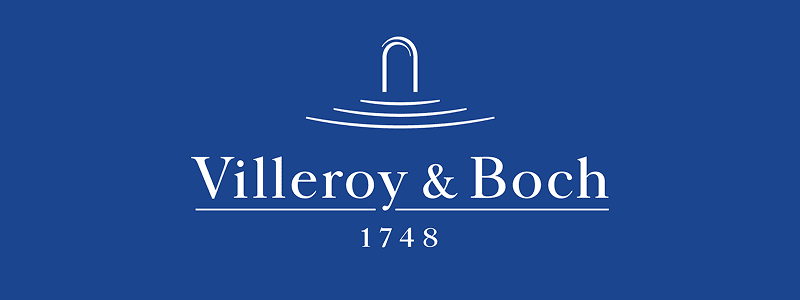 Logo of Villeroy & Boch with a blue background and white text.